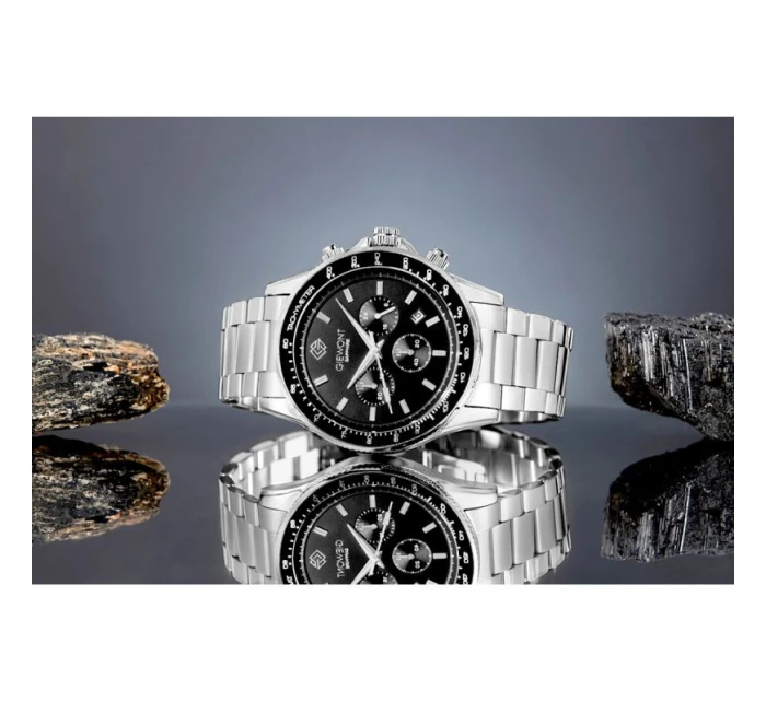 Pánské hodinky Giewont Chronograph Sapphire Silver Black GW3520-B2
