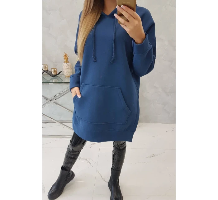 Zateplená mikina s bočními rozparky z džínoviny Zateplená mikina s bočními rozparky z džínoviny