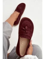 Kožené semišové mokasíny typu barefoot Zazoo – bordó Kožené semišové mokasíny typu barefoot Zazoo – bordó