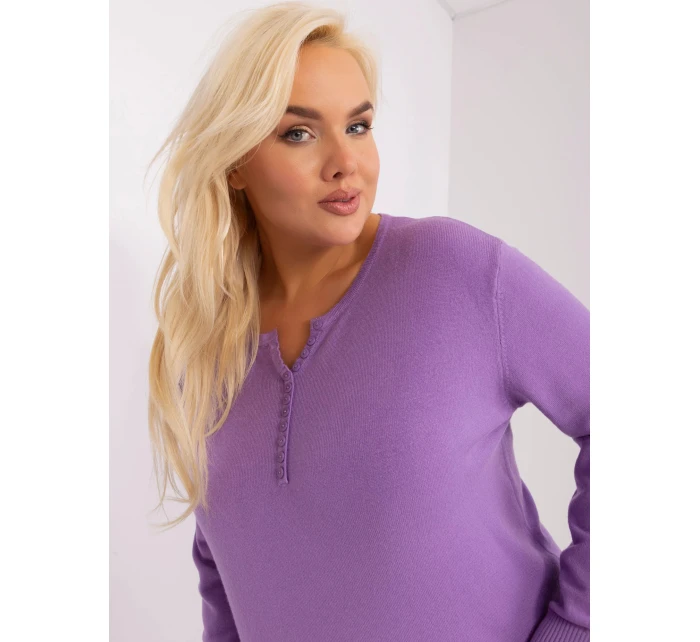 Dámský svetr model 20731830 fialový - FPrice Dámský svetr model 20731830 fialový - FPrice