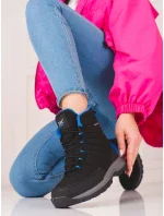 Komfortní dámské  trekingové boty červené bez podpatku Komfortní dámské  trekingové boty červené bez podpatku