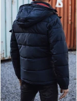 Pánská prošívaná zimní bunda s kapucí tmavě modrá Dstreet TX4929