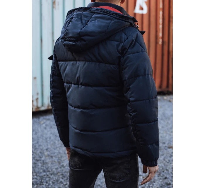 Pánská prošívaná zimní bunda s kapucí tmavě modrá Dstreet TX4929