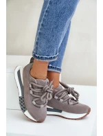 Semišové dámské sneakersy na platformě s tlustým šněrováním Artiker 54C1463 šedé Semišové dámské sneakersy na platformě s tlustým šněrováním Artiker 54C1463 šedé