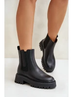 Kožené Zateplené Kozačky Chelsea Dámské Big Star OO274A386 Černé
