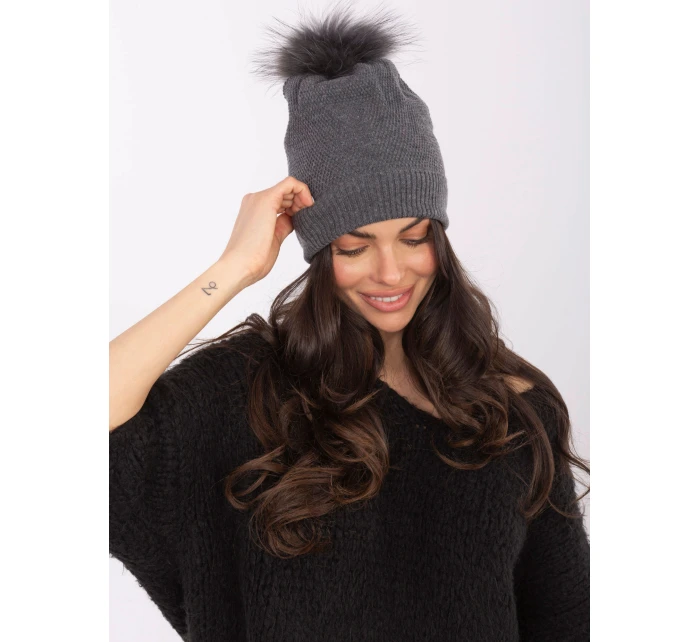 Czapka AT CZ model 21766276 ciemny szary - FPrice Czapka AT CZ model 21766276 ciemny szary - FPrice