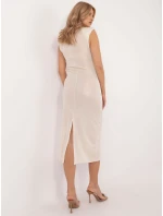 Sukienka DHJ SK model 21798075 jasny beżowy - FPrice Sukienka DHJ SK model 21798075 jasny beżowy - FPrice