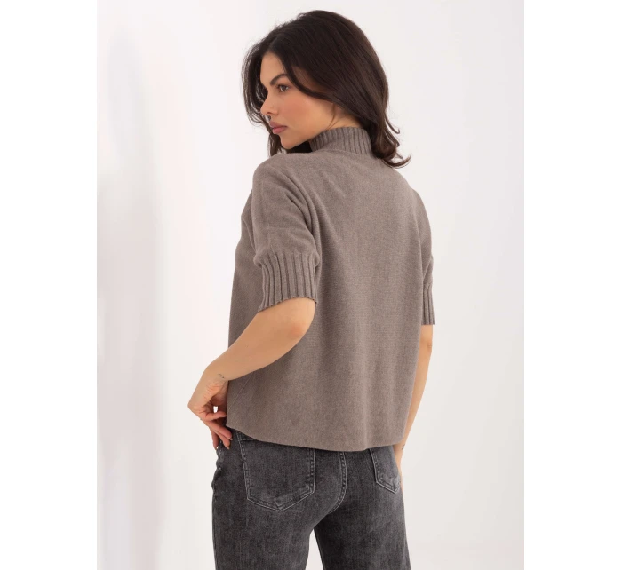 Sweter MI SW model 21807951 ciemny bezowy - FPrice Sweter MI SW model 21807951 ciemny bezowy - FPrice