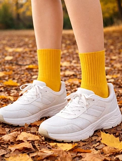 Netlačící dámské žebrované ponožky W.997