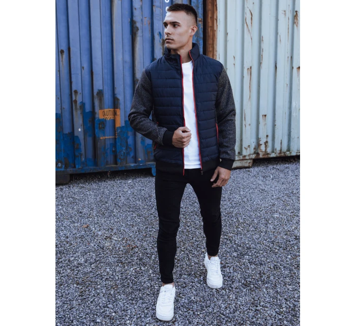 Pánská přechodná bunda prošívaná tmavě modrá FashionStreet TX4857