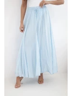 Dámská maxi bavlněná sukně s gumičkou v pase modrá