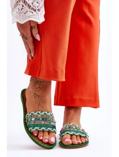 Dámské zdobené pantofle Zelene Bellisa