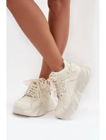 Dámské tenisky z přírodní kůže GOE – ztlumená bílá Dámské tenisky z přírodní kůže GOE – ztlumená bílá