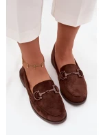 Dámské mokasíny s ozdobným detailem Ambria – čokoládové Dámské mokasíny s ozdobným detailem Ambria – čokoládové