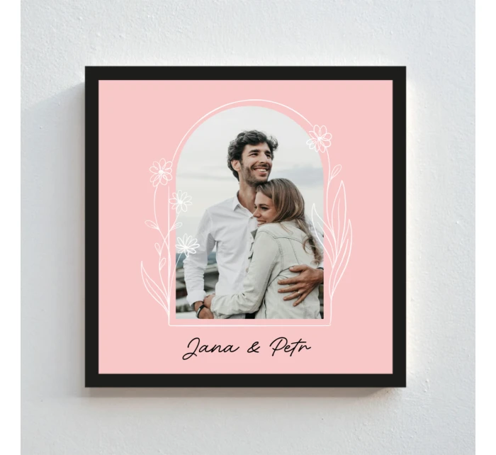 Plakát v rámu - čtverec 20x20 - květinové ohraničení 