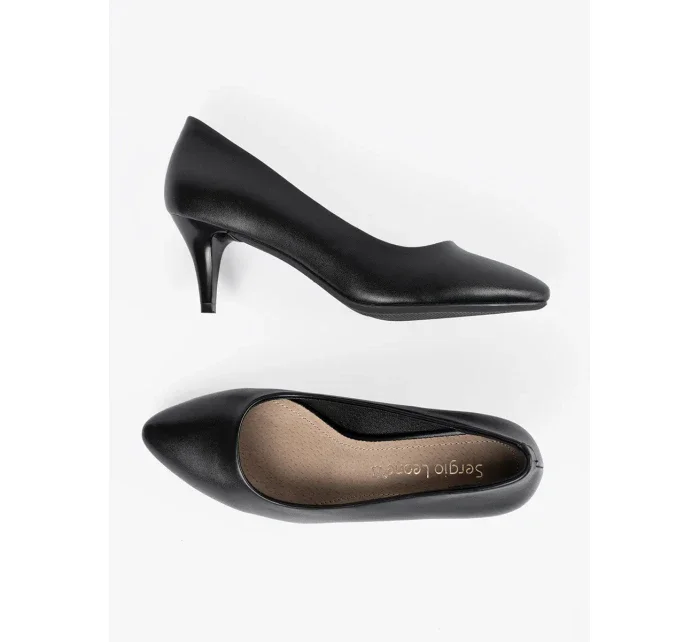 Luxusní  lodičky černé dámské na jehlovém podpatku