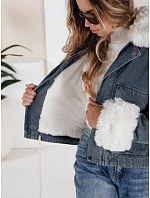 Zimní džínová bunda s kožešinou modrá FashionStreet TY5160 Zimní džínová bunda s kožešinou modrá FashionStreet TY5160