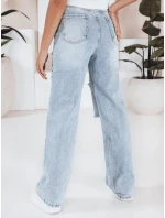 Dámské široké džíny s dírami modré FashionStreet UY2801 Dámské široké džíny s dírami modré FashionStreet UY2801