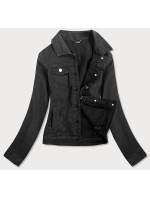 Vypasovaná černá dámská džínová bunda model 15032350 - FIONINA JEANS
