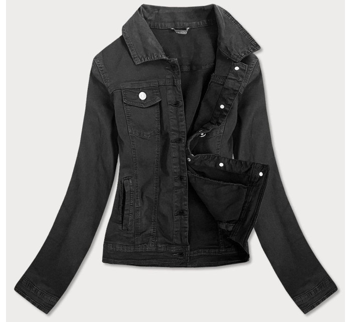 Vypasovaná černá dámská džínová bunda model 15032350 - FIONINA JEANS