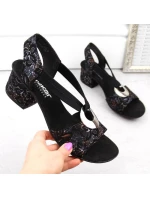 Pohodlné černé sandály Rieker W RKR679