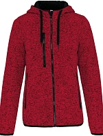 Kariban ProAct PA 366 Dámská pletená fleecová bunda s kapucí 20.P366 red melange