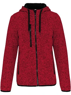 Kariban ProAct PA 366 Dámská pletená fleecová bunda s kapucí 20.P366 red melange