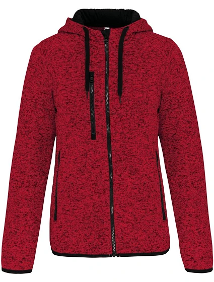 Kariban ProAct PA 366 Dámská pletená fleecová bunda s kapucí 20.P366 red melange Kariban ProAct PA 366 Dámská pletená fleecová bunda s kapucí 20.P366 red melange