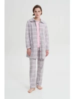 Vamp - Károvaný župan na knoflíky 19169 - Vamp Vamp - Károvaný župan na knoflíky 19169 - Vamp