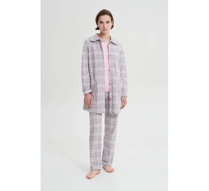 Vamp - Károvaný župan na knoflíky 19169 - Vamp Vamp - Károvaný župan na knoflíky 19169 - Vamp