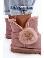 Růžové dámské semišové sněhule s model 21642374 - Boto