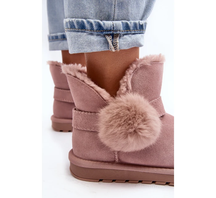 Růžové dámské semišové sněhule s model 21642374 - Boto