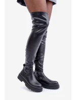 Po Kolena Na Plochém Podpatku Černé model 21681151 - Boto