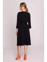 S403 Úpletové šaty nadměrné velikosti - černé