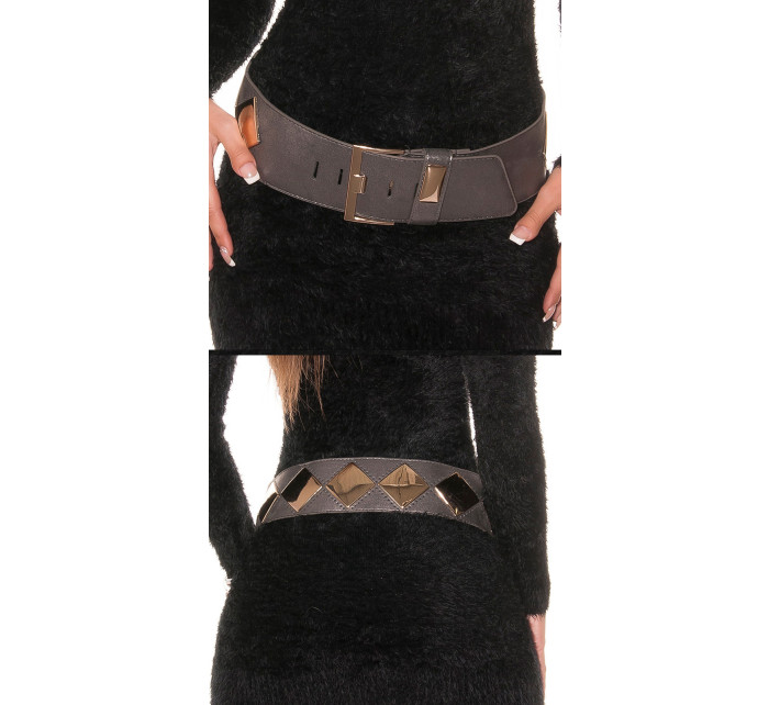trendy belt with metallic look