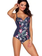 Jednodílné dámské plavky SKJ 47 tmavě modré s květy - Ava