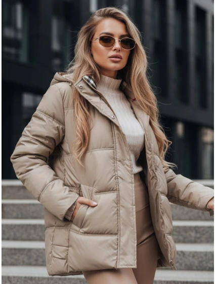 Dámská prošívaná bunda HIMES béžová FashionStreet TY4243