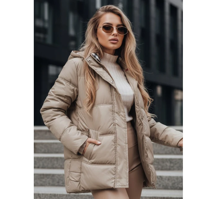 Dámská prošívaná bunda HIMES béžová FashionStreet TY4243