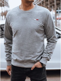 Pánská šedá mikina FashionStreet bez kapuce BX5737