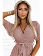 Dlouhé šaty se výstřihem a vázáním model 22316503 - numoco basic