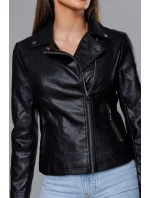 Černá dámská bunda s klopami model 18140992 - J.STYLE