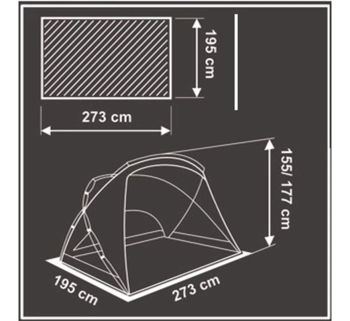 XXL PLÁŽOVÝ A ZAHRADNÍ STAN 273X195X175/155CM XXL PLÁŽOVÝ A ZAHRADNÍ STAN 273X195X175/155CM