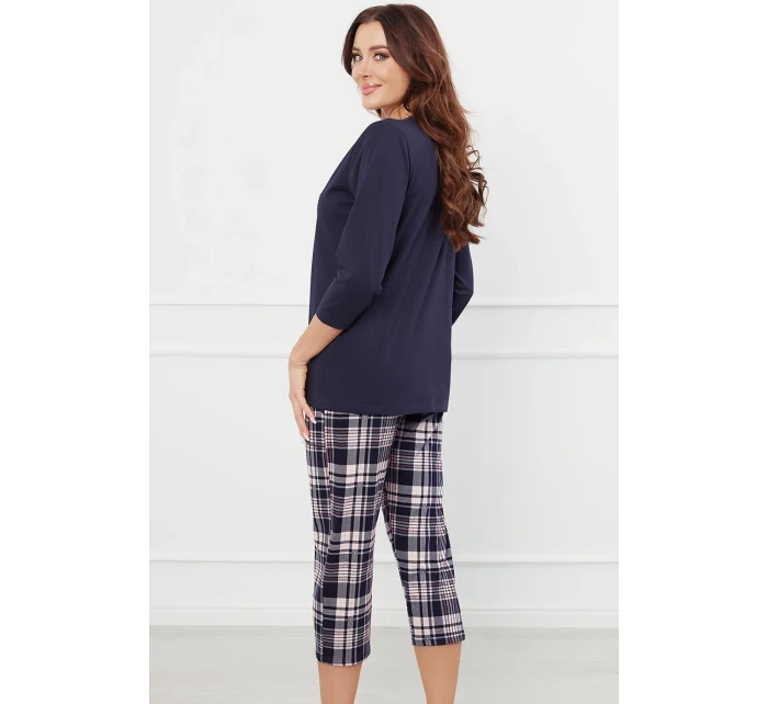 Italská móda Dona r.3/4 sp.3/4 barva:tmavě modrá/potisk Italská móda Dona r.3/4 sp.3/4 barva:tmavě modrá/potisk