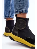 Dámské kožené boty s zipem model 21638709 černé - Maciejka