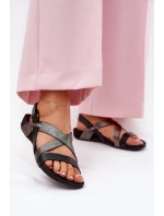 Plné Kožené Sandály Dámské Zazoo 40032 Černé