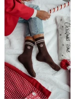 Dámské vánoční ponožky Sobí pruhované s proužky 1283.014