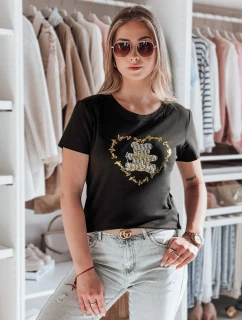 TEDDYCAP dámské tričko s medvídkem černé FashionStreet RY2746