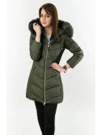 DŁUGA PIKOWANA KURTKA DAMSKA ZIMOWA KHAKI model 21241976 - Libland