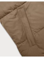 Tmavě béžovo-černá krátká dámská vesta J.STYLE s kapucí (16M9112-84) Tmavě béžovo-černá krátká dámská vesta J.STYLE s kapucí (16M9112-84)