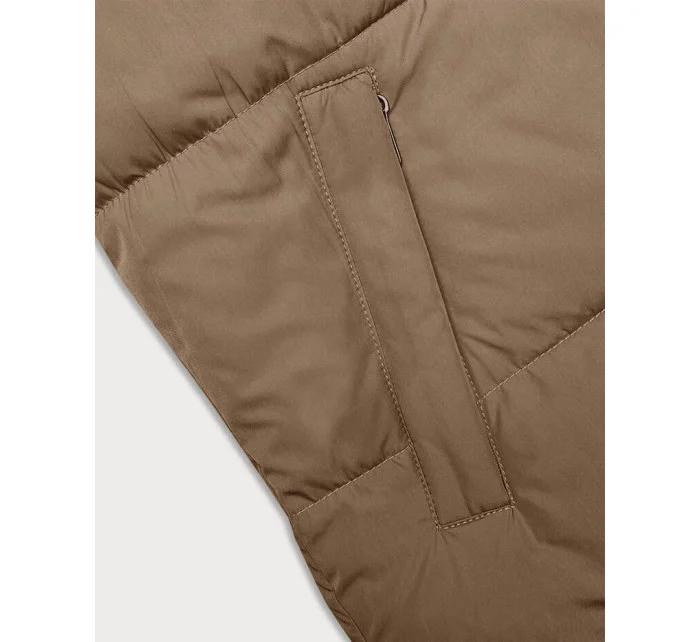 Tmavě béžovo-černá krátká dámská vesta J.STYLE s kapucí (16M9112-84) Tmavě béžovo-černá krátká dámská vesta J.STYLE s kapucí (16M9112-84)